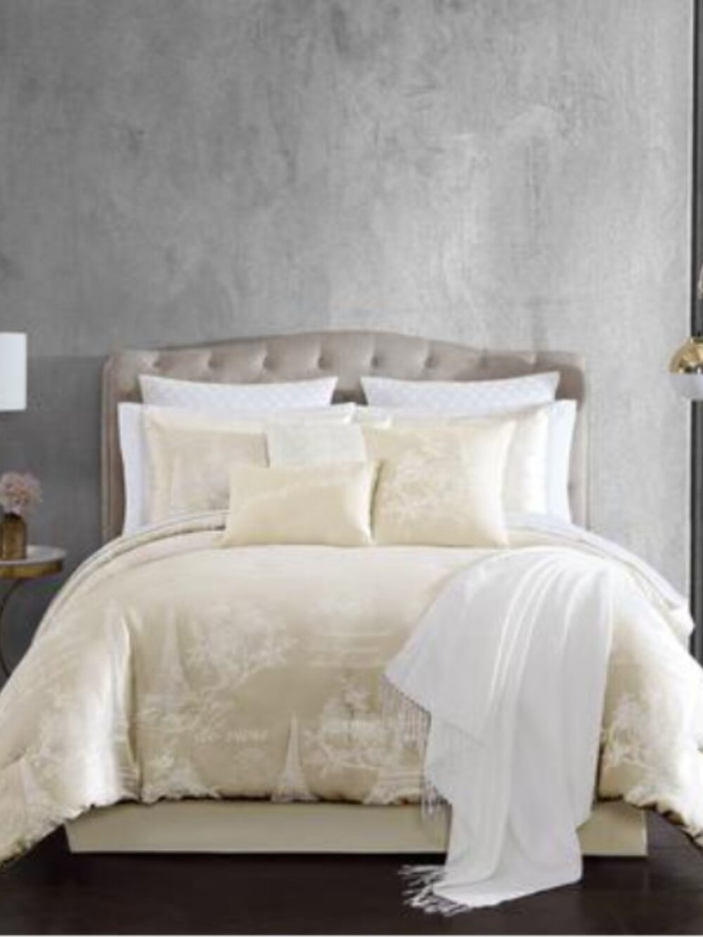 HALLMART COLLECTIBLES Paris Celeste Reversible Ivory -14-Pc. King Comforter Set